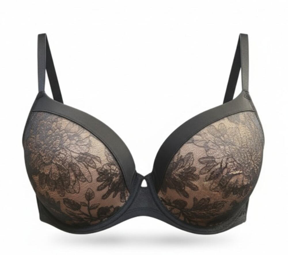 SOMA LIGHTEST LIFT PERFECT COVERAGE LACE BRA CONVERTIBLE STRAPS BLACK 42C NEW